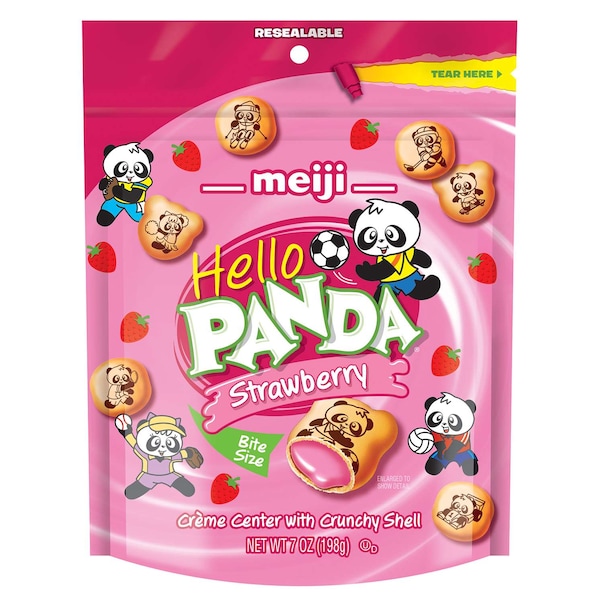 Hola Panda Meiji Display de Crema de Fresa Hello Panda 7 oz., PK6 - 70092