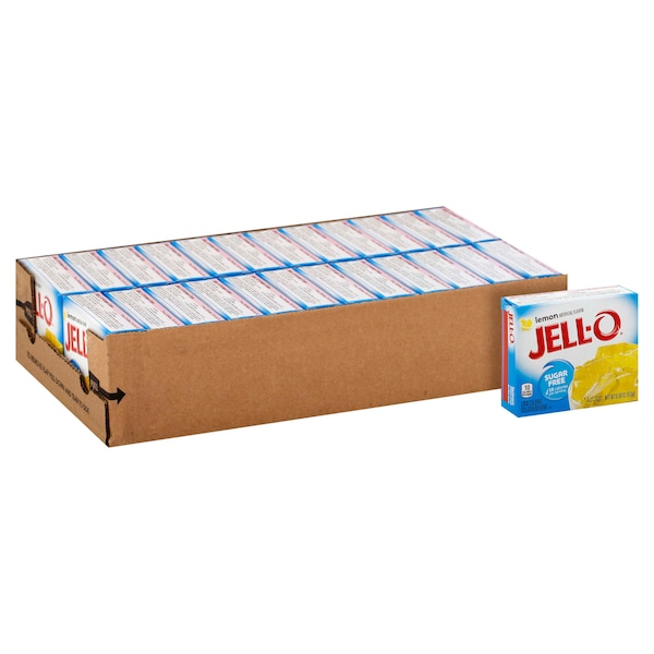 Jell-O Gelatina Sin Azúcar Limón .3 oz., Paq. 24 - 10043000201364