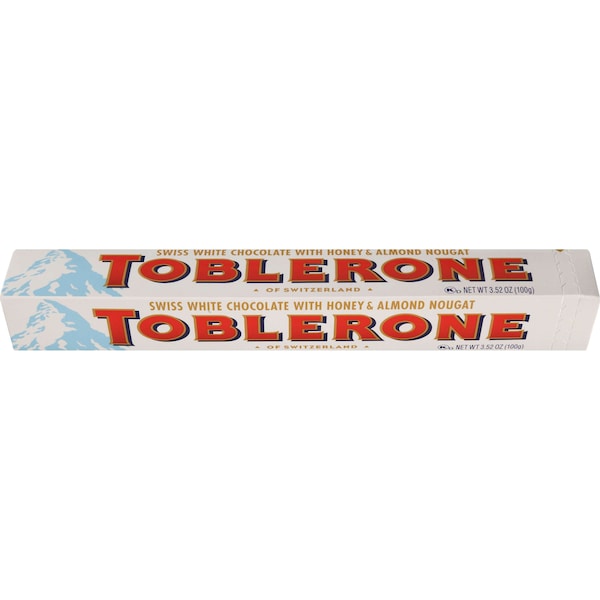 Toblerone 3.52 oz. Barra de Chocolate Blanco Toblerone, PK80 - 549