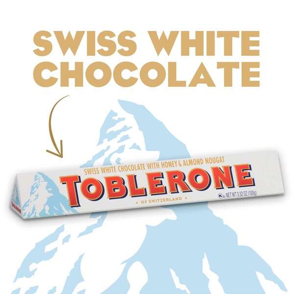 Toblerone 3.52 oz. Barra de Chocolate Blanco Toblerone, PK80 - 549