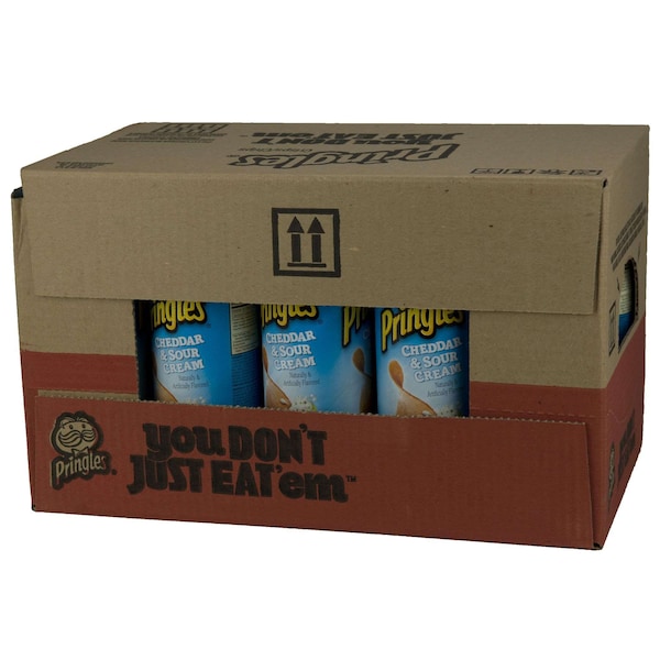 Pringles Papas Fritas de Papa con Queso Cheddar y Crema Agria de 5.5 oz, Paquete de 14 - 3800013895
