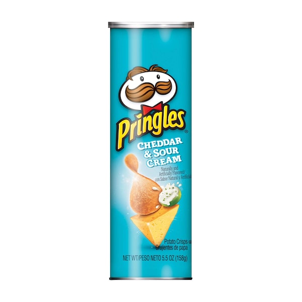 Pringles Papas Fritas de Papa con Queso Cheddar y Crema Agria de 5.5 oz, Paquete de 14 - 3800013895