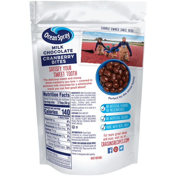 Ocean Spray Ocean Spray Craisins Cubiertos de Chocolate 5 oz., Paquete de 12 - 22966