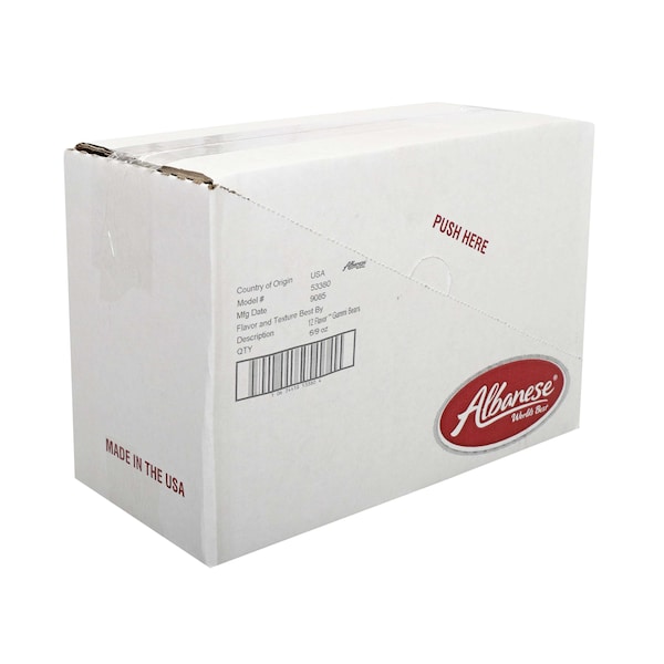 Albanese Worlds Best 12 Flavor Gummi Bears Presentación de bolsa parada de 9 oz., PK6 - 53380