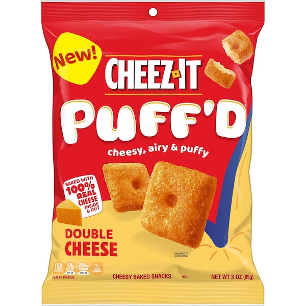 Cheez-It Cheez It Puff'D Galletas de Queso Doble Queso 3 oz Empaquetadas - 2410000023