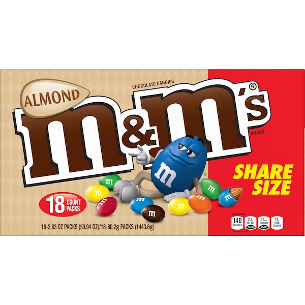 M&Ms M&M's Almendra Tamaño Compartir 2.83 oz. Bolsa, PK108 - 270394