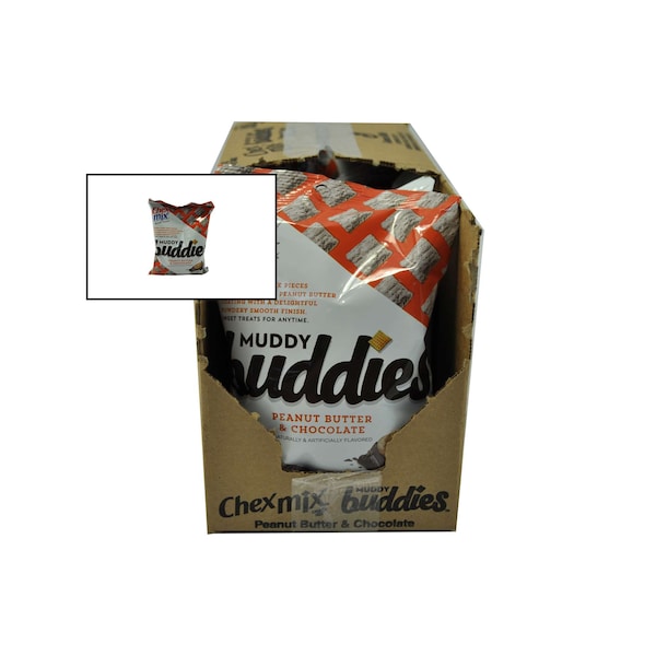 Mezcla de bocadillos Muddy Buddies Chex Mix de mantequilla de cacahuate y chocolate de 4.5 oz., PK7 - 16000-14852.