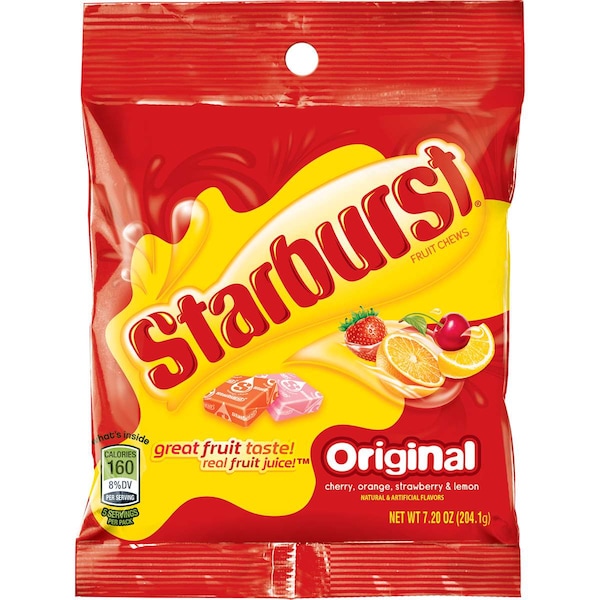 Starburst Dulce de Frutas Original, Caramelo de 7.2 oz., Paquete de 12 - 159329