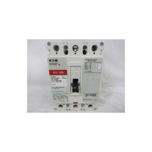 Eaton Molded Case Breakers MCCBs FDC 3P 45A 600V 50/60Hz 3Ph F Frame EA Series C - FDC3045