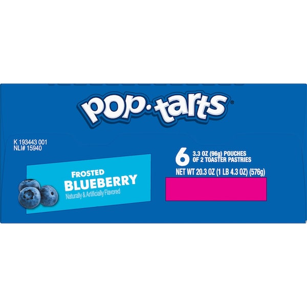 Kelloggs Pop-Tarts Frosted Open & Fold Display Blueberry Pastry 2 Count, PK72 - 3800022403

Kellogg's Pop-Tarts, exhibidor desplegable y plegable, repostería de arándano glaseado, paquete de 2, PK72 - 3800022403