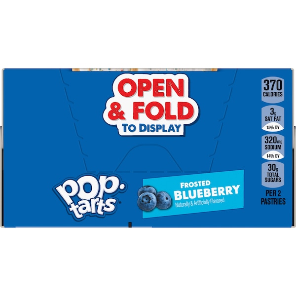 Kelloggs Pop-Tarts Frosted Open & Fold Display Blueberry Pastry 2 Count, PK72 - 3800022403

Kellogg's Pop-Tarts, exhibidor desplegable y plegable, repostería de arándano glaseado, paquete de 2, PK72 - 3800022403