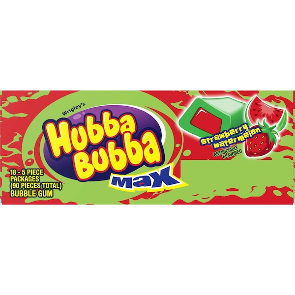 Hubba Bubba Max Chicle de Fresa Sandía, 5 piezas, PK144 - 267208