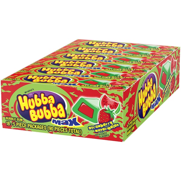 Hubba Bubba Max Chicle de Fresa Sandía, 5 piezas, PK144 - 267208
