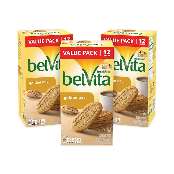 Galletas BelVita para desayuno de Nabisco, Avena Dorada, Paquete de 176 oz, PK36, 36 paq - 4354