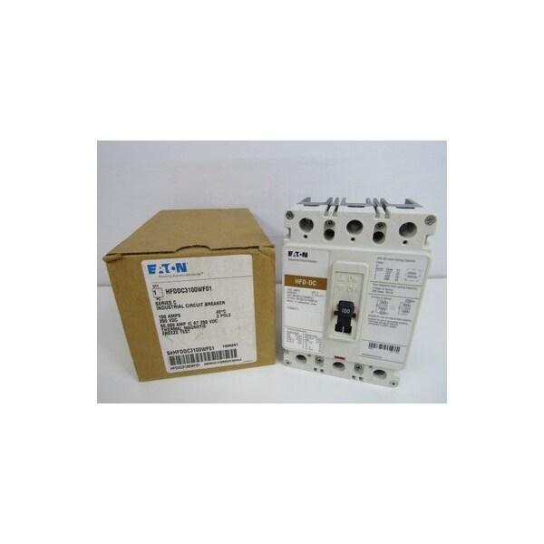 Eaton Molded Case Breakers MCCBs HFD 3P 100A 250V 50/60Hz 3Ph F Frame - HFDDC3100WF01