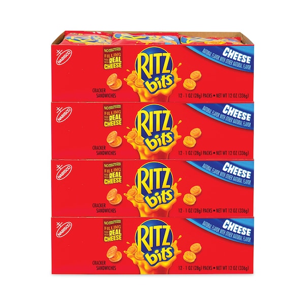 Nabisco Ritz Bits Galletas Sandwich con Queso, Bolsa de 1 oz, Paquete de 48 unidades - 19300009100