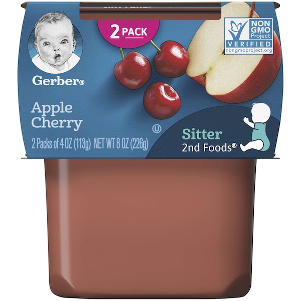 Alimento para bebé Gerber 2nd Foods Manzana Cereza 4 oz., paquete de 16 - 00015000076665