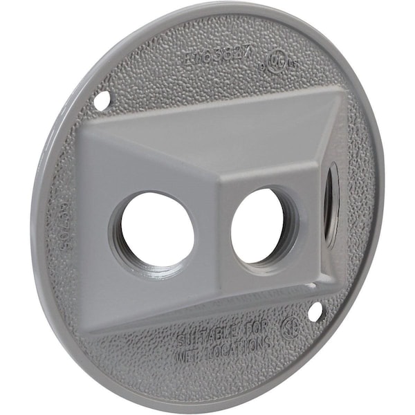 Bell Electrical Box Cover, Round, Die-Cast Aluminum, Lampholder/Cluster Cover - 5197-0