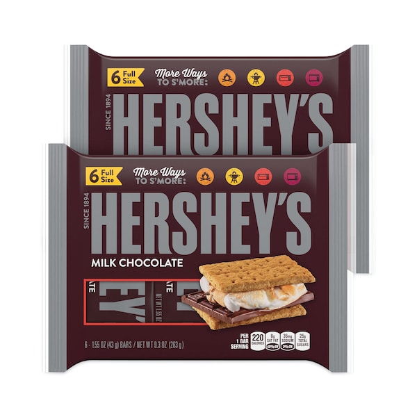 Barra de Chocolate con Leche Hershey's, 155 oz, Paquete de 12, 12 PK - 29005