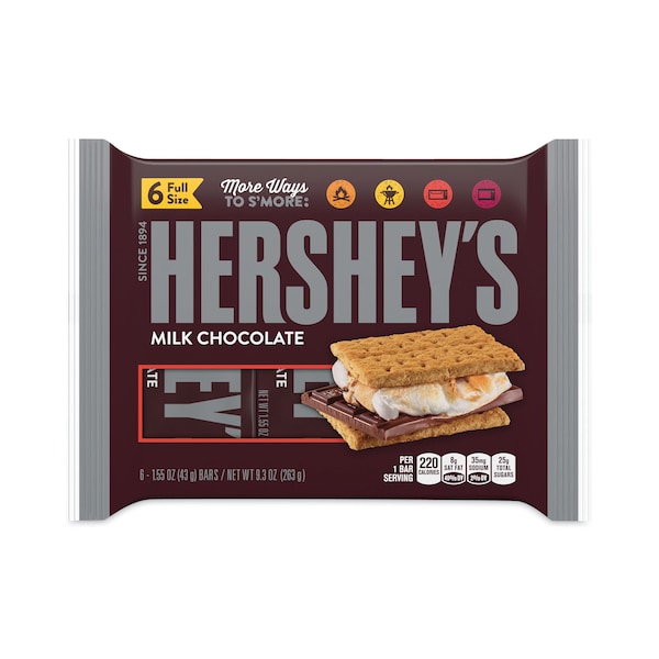 Barra de Chocolate con Leche Hershey's, 155 oz, Paquete de 12, 12 PK - 29005