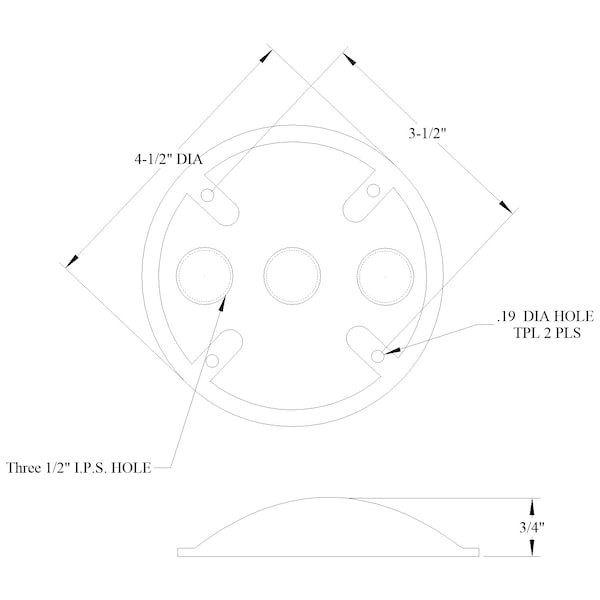 Mulberry Electrical Box Cover, Round, Die-Cast Zinc - 30377B