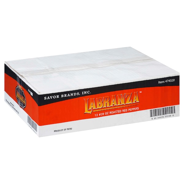 Savor Imports Pimientos Rojos Asados Enteros 28 oz., Paquete de 12 - 474320
