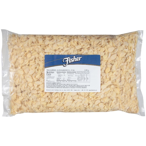 Almendras rebanadas blanqueadas de Fisher Fisher, 5 libras - 70524