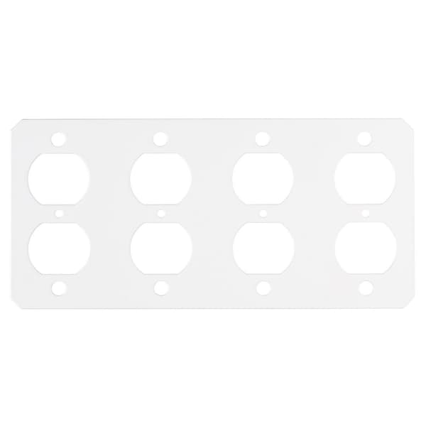 Hubbell Wiring Device-Kellems Center Sub Plate, 4 Gangs, Rectangular, Steel, Duplex Receptacle Cover - S1R10CSPR