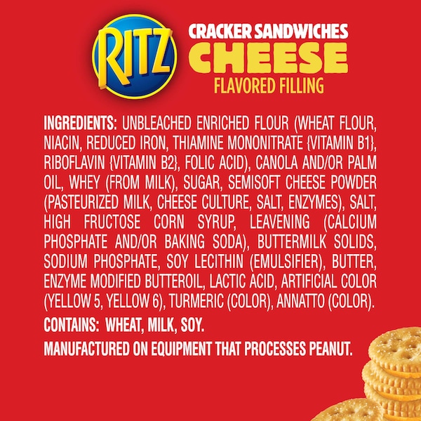 Ritz Nabisco Ritz Cheese Cracker Sandwich 1.35 oz., paquete de 112 - 00211