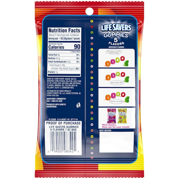 Salvavidas Life Savers Gomitas Dulces de Cinco Sabores 7 oz., Paquete de 12 - 314122