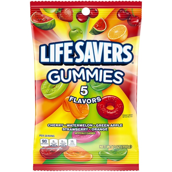 Salvavidas Life Savers Gomitas Dulces de Cinco Sabores 7 oz., Paquete de 12 - 314122