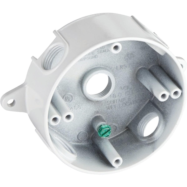 Bell Electrical Box, 16 cu in, Outlet Box Type, 2 Gangs, Aluminum, Round Shape - 5361-1