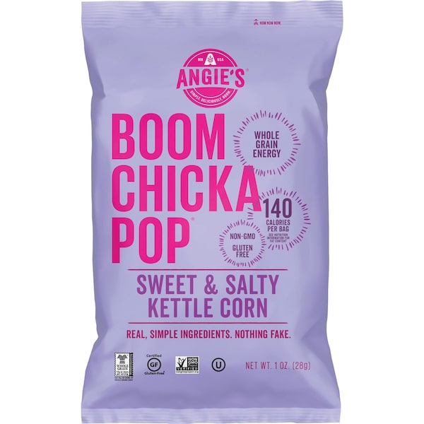 Angies Boomchickapop Dulces Artesanales Dulce y Salado Kettle Corn 1 oz. Bolsa, Paquete de 24 - 1878001213