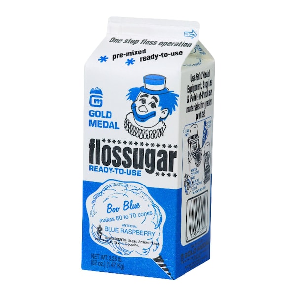 Azúcar de algodón Gold Medal Flossugar sabor frambuesa azul de 3.25 lb - 3201