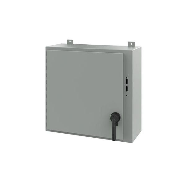 Nvent Hoffman Steel Electrical Enclosures, 24 in H, 10 in D, 25.38 in W, NEMA 12, Hinged - A24SA2610LPPL