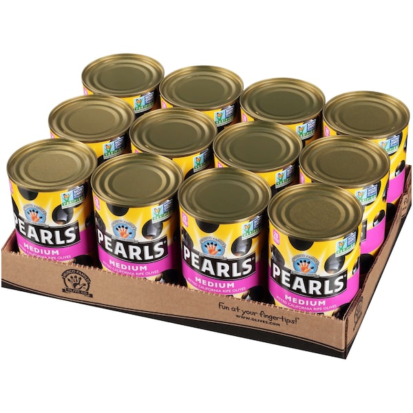 Perlas Perlas Aceitunas Medianas Descarozadas 6 oz., Paquete de 12 - 4412315