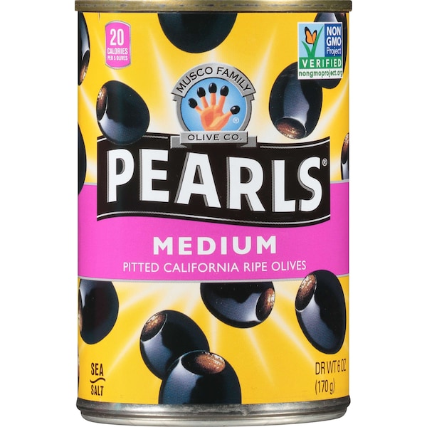 Perlas Perlas Aceitunas Medianas Descarozadas 6 oz., Paquete de 12 - 4412315