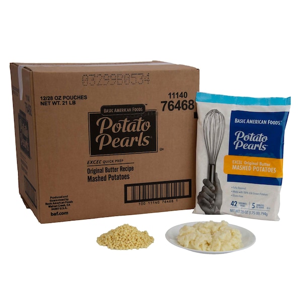 Perlas de papa Baf Potato Pearls sin gluten Excel Potato Pearls de 28 oz., PK12 - 76468