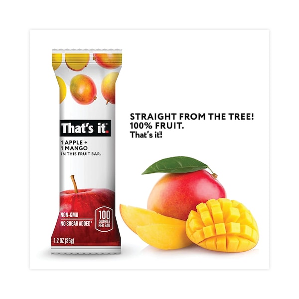 Eso es. Barra de nutrición, frutas de manzana y mango sin gluten, Barra de 1.2 oz, paquete de 12 - 1022M