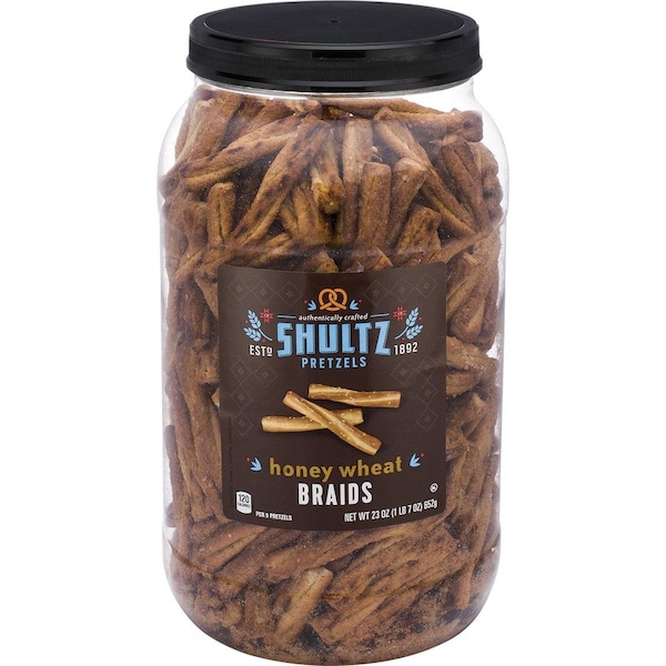 Bretzels trenzados de trigo y miel de Office Snax, negro/blanco - OFX6270