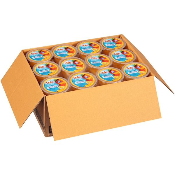 Duraznos Dole en un tazón de plástico de 4.3 oz. con crema, paquete de 36 - 03140.