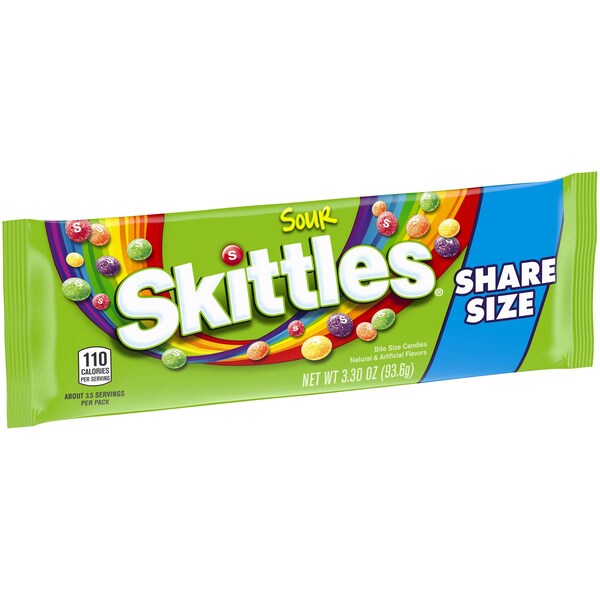 Skittles Skittles Tear/Share Skittles Sours 3.3 oz., Paquete de 144 - 141047
