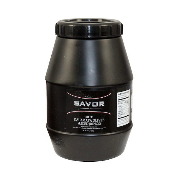 Savor Imports Aceitunas Kalamata en rodajas 4.4 lbs, paquete de 4 - 613075