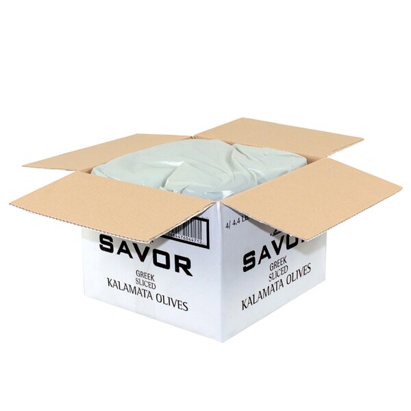 Savor Imports Aceitunas Kalamata en rodajas 4.4 lbs, paquete de 4 - 613075