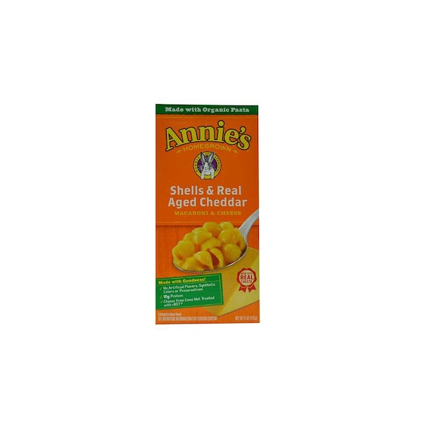 Macarrones con queso cheddar madurado genuino de Annie's en caja de 6 oz, paquete de 12 - 13562-30084
