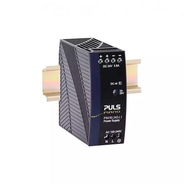 Functional Devices DC Power Supply, 100 to 240V AC, 24V DC, 90W, 3.8A, DIN Rail - PULS-PIM90-245-L1
