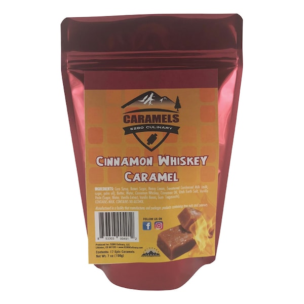 5280 Caramelos de Canela con Whisky de 7 onzas - Bolsa de Caramelo WHSK