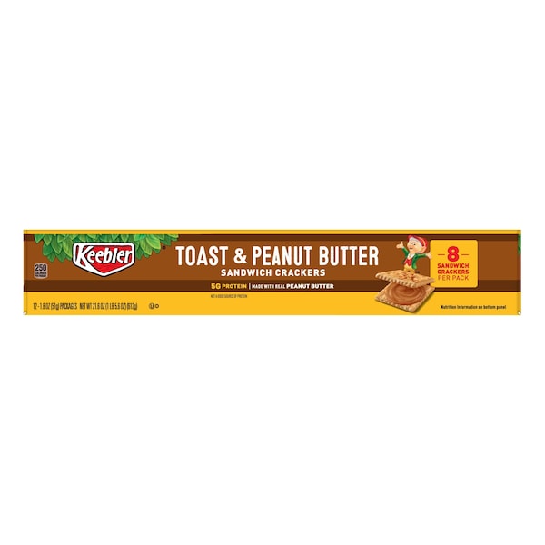 Mezcla de Reyes Keebler Keebler Toasted & Peanut Butter Cracker 1.8 oz., paquete de 144 - 3010021166