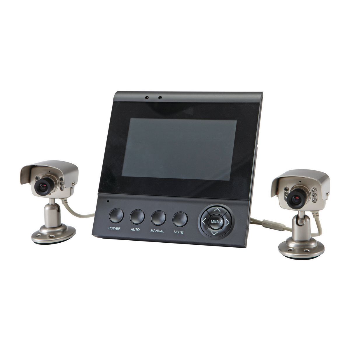 Sistema de seguridad a color con cable de Bunker Hill Security de 480 TVL con 2 cámaras de visión nocturna para interior y exterior - 63129.