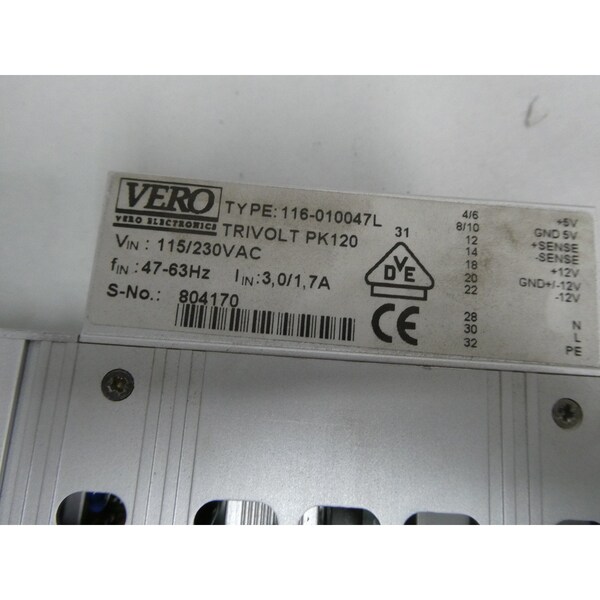 Vero Power Supply, 115/230V AC, 5/12/-15V DC - 116-010047L